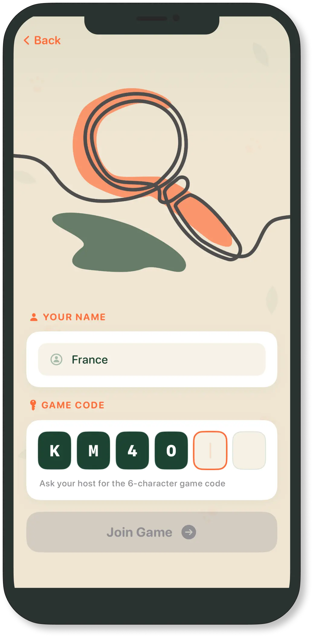 PicChase game code join screen